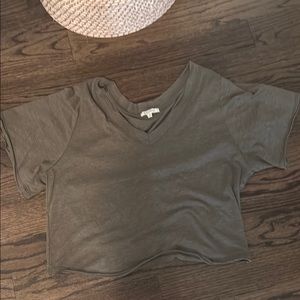 Z Supply Green Relaxed Crop Tee